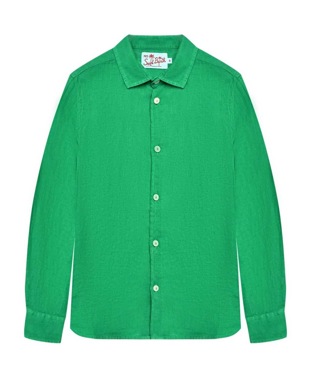 Льняная рубашка с длинными рукавами, зеленая Saint Barth от компании Admi - фото 1