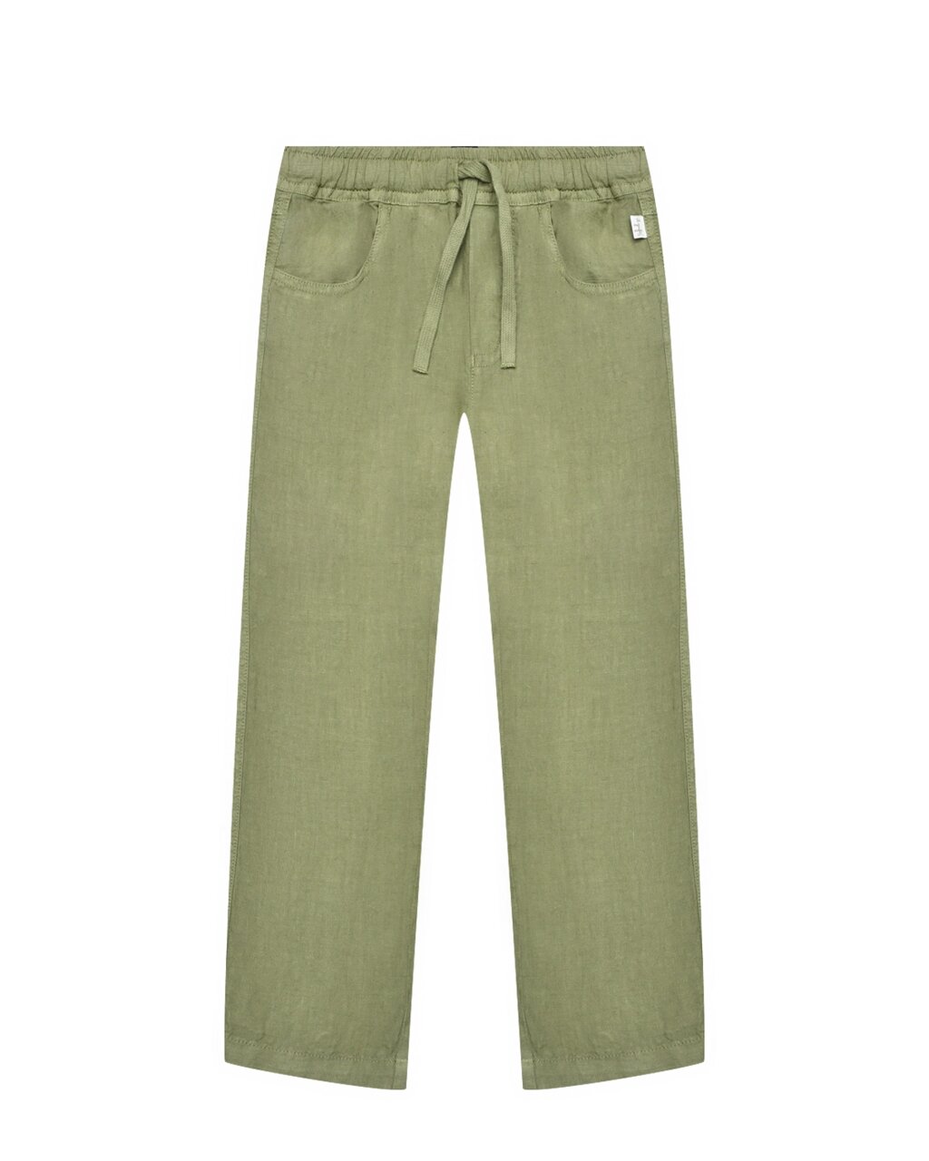 Льняные брюки цвета хаки IL Gufo от компании Admi - фото 1