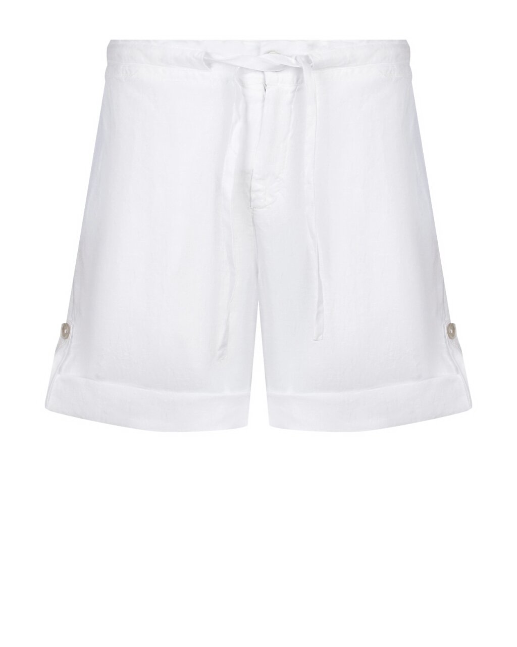Льняные шорты с поясом на кулиске, белые 120% Lino от компании Admi - фото 1