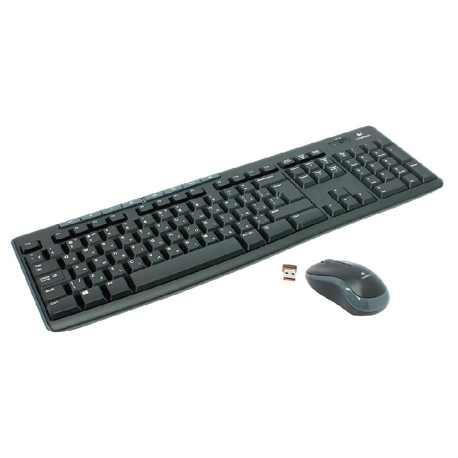 Logitech Комплект мышь + клавиатура беспроводная Logitech MK270 черный от компании Admi - фото 1