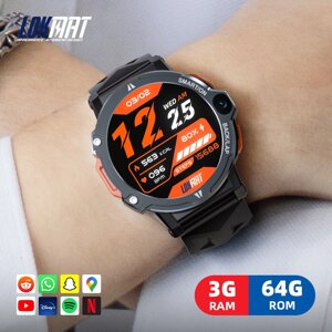 LOKMAT APPLLP 6 PRO 1,54 дюйма TFT Android 4G Smart Watch Телефон с круглым сенсорным экраном, двойной камера GPS Wifi З