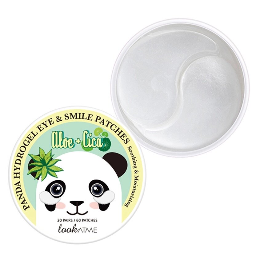 LOOK AT ME Патчи для глаз гидрогелевые c алоэ вера и центеллой азиатской Panda Hydrogel Eye & Smile Patches Aloe + Cica от компании Admi - фото 1