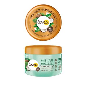 LOVEA Маска увлажняющая для нормальных/сухих волос 3в1: питание-уход-легкое расчесывание Кокос-Зеленый чай