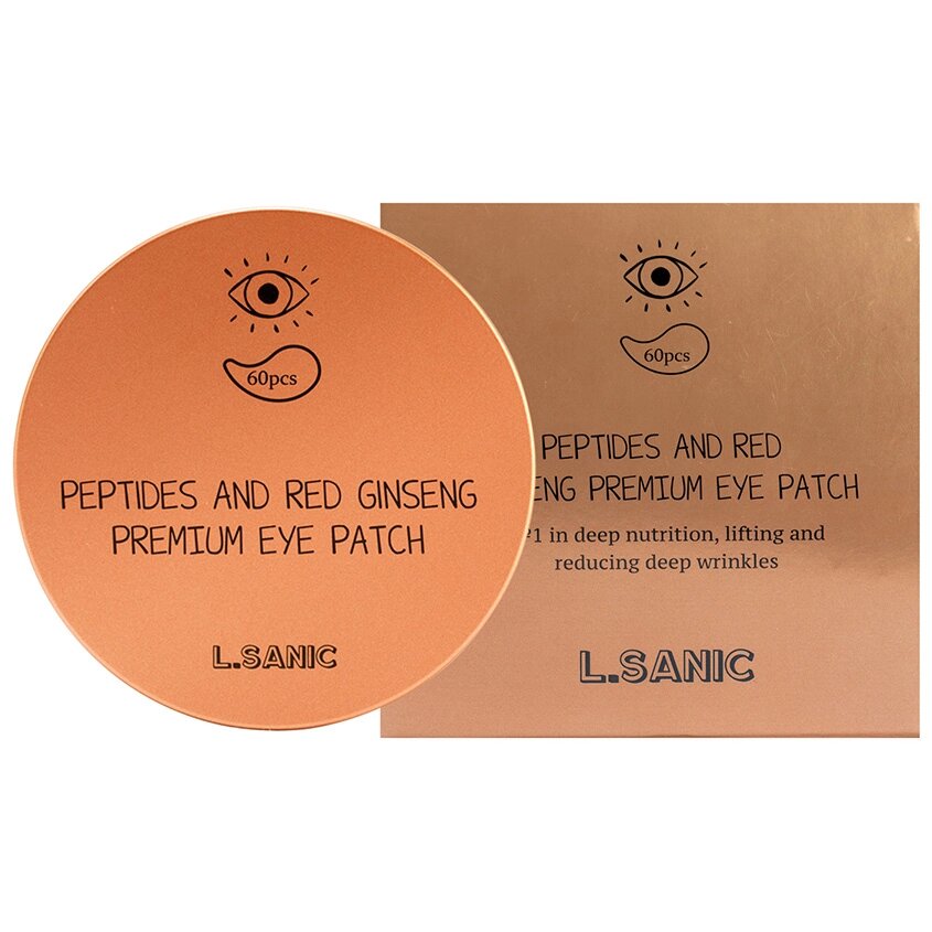 LSANIC L. SANIC Патчи для глаз гидрогелевые с пептидами и экстрактом красного женьшеня от компании Admi - фото 1