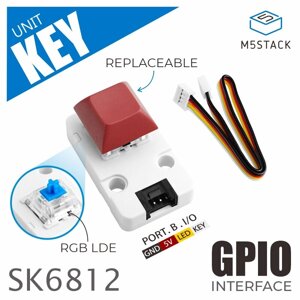 M5Stack Механический Key Button Axis Single Button Input Interactive Unit SK6812 Programmable Full Color RGB Лампа