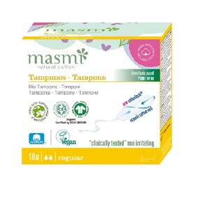 MASMI Гигиенические тампоны Regular из органического хлопка 18.0