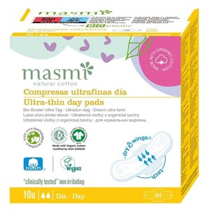 MASMI Ультратонкие дневные гигиенические прокладки с крылышками в индивидуальной упаковке 10.0