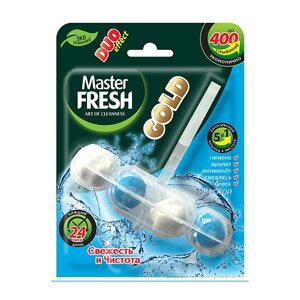 Master FRESH подвесной блок для унитаза DUO effect 5в1 GOLD (морской) 1