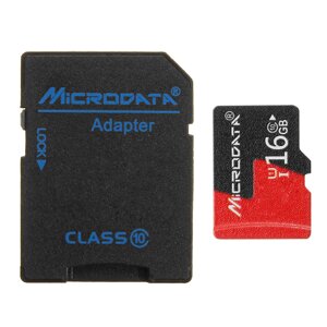 Microdata 16GB C10 U1 Карта памяти Micro TF с конвертером адаптера карты для TF в SD