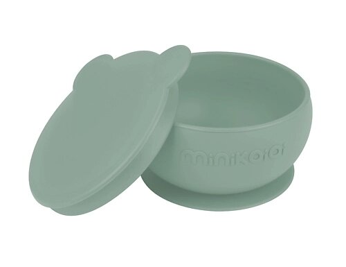 MINIKOIOI Bowly Детская глубокая тарелка миска с присоской и крышкой 0+ от компании Admi - фото 1