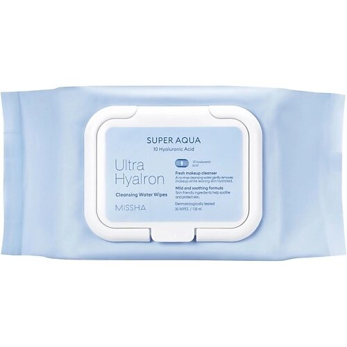 MISSHA Салфетки Super Aqua Ultra Hyalron для умывания и снятия макияжа от компании Admi - фото 1