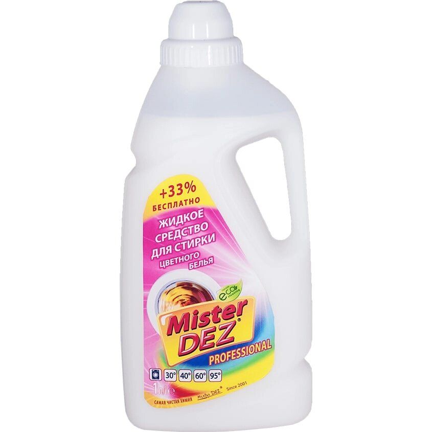MISTER DEZ Eco-Cleaning PROFESSIONAL Жидкое средство для стирки цветных тканей 1000.0 от компании Admi - фото 1