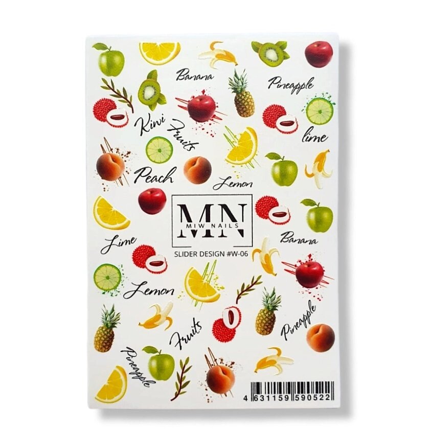 MIW NAILS Слайдер дизайн для ногтей фрукты от компании Admi - фото 1