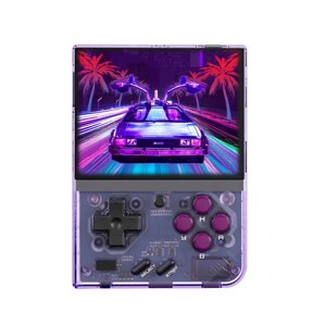 Miyoo Mini Plus Прозрачная фиолетовая портативная игровая консоль в стиле ретро для PS1 MD SFC MAME GB FC WSC 3,5 дюйма