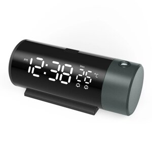 Многофункциональный проектор Часы Время Температура Цифровой Дисплей Двойной Часы LED Экран с подсветкой Питание от USB