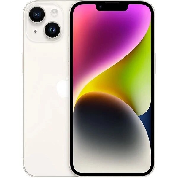 Мобильный телефон Apple iPhone 14 128GB Dual: nano SIM + eSim starlight (белый) от компании Admi - фото 1