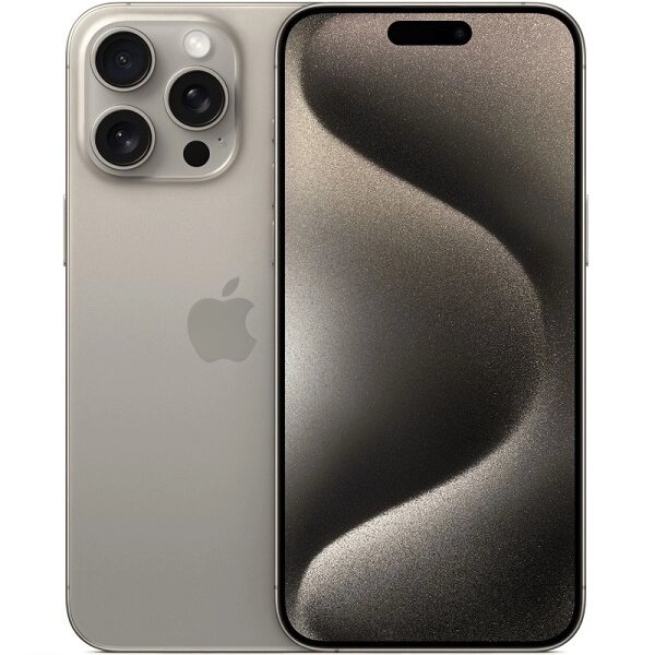 Мобильный телефон Apple iPhone 15 Pro Max 256GB Dual: nano SIM + eSim natural titanium (титан) от компании Admi - фото 1