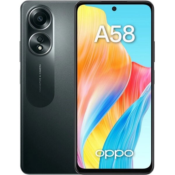 Мобильный телефон OPPO A58 6/128 блестящий черный EAC от компании Admi - фото 1