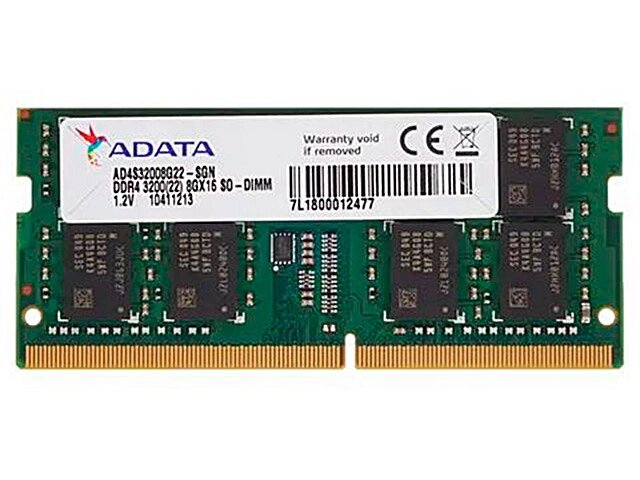 Модуль памяти A-Data DDR4 SO-DIMM 3200MHz PC4-25600 CL22 - 8Gb AD4S32008G22-SGN от компании Admi - фото 1