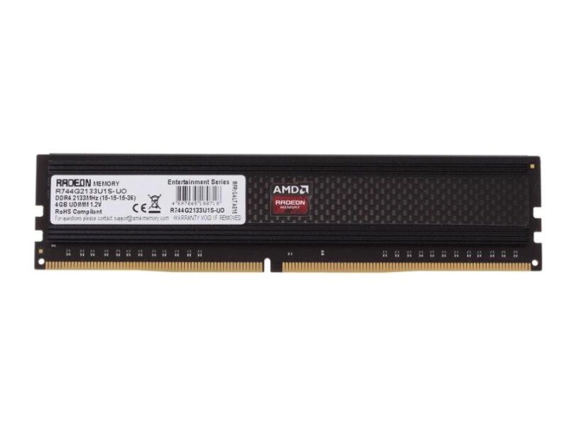 Модуль памяти AMD DDR4 DIMM 2133MHz PC4-17000 CL15 - 4Gb R744G2133U1S-UO от компании Admi - фото 1