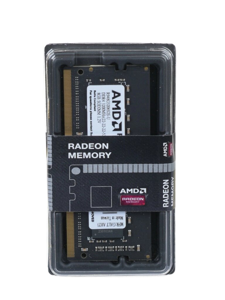 Модуль памяти AMD DDR4 SO-DIMM 3200MHz PC4-25600 CL16 8Gb R948G3206S2S-U от компании Admi - фото 1