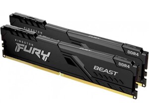 Модуль памяти kingston fury beast black DDR4 DIMM 3600mhz PC28800 CL18 - 64gb kit (2x32gb) KF436C18BBK2/64