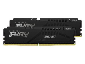 Модуль памяти kingston fury beast black DDR5 DIMM 5200mhz PC-41600 CL40 - 64gb kit (2x32gb) KF552C40BBK2-64