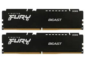 Модуль памяти kingston fury beast black DDR5 DIMM 6000mhz PC-48000 CL40 - 64gb (2x32gb) KF560C40BBK2-64