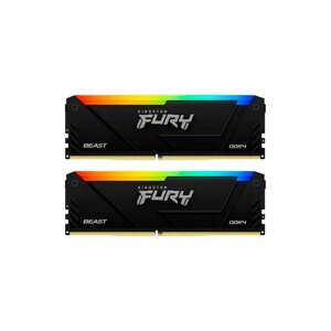 Модуль памяти kingston fury beast black RGB DDR4 DIMM 3200mhz PC25600 CL32 - 64gb (2x32gb) KF432C16BB2ak2/64