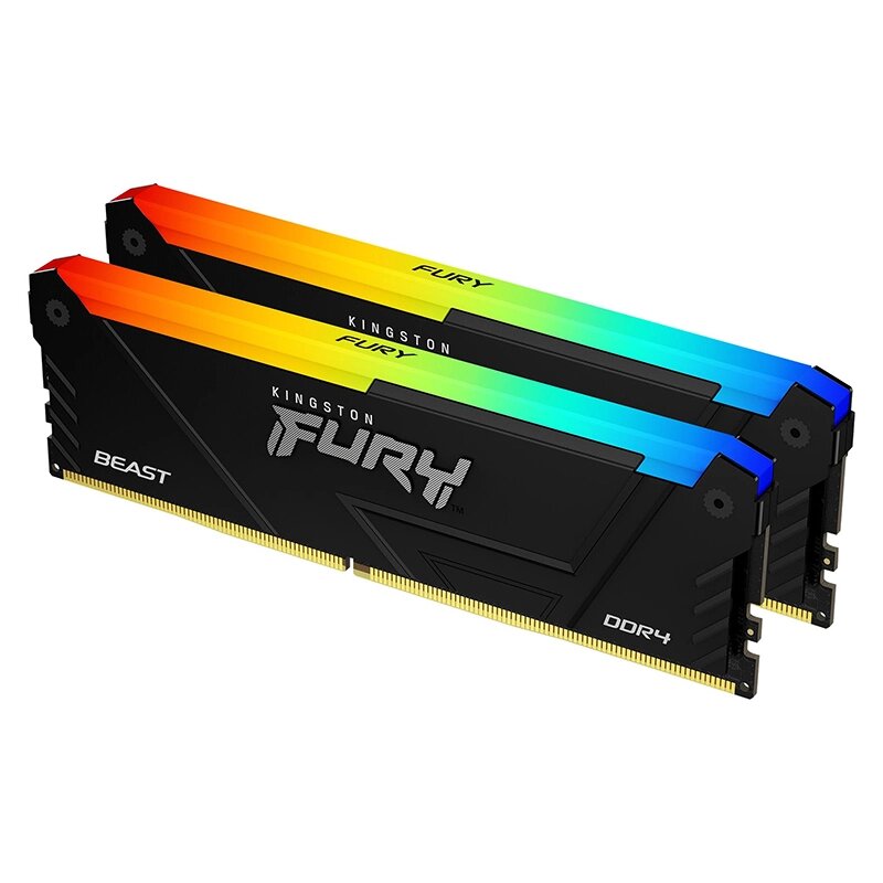 Модуль памяти Kingston Fury Beast RGB RTL Gaming DDR4 DIMM 3600MHz PC4-28800 CL18 - 32Gb Kit (2x16Gb) KF436C18BB2AK2/32 от компании Admi - фото 1
