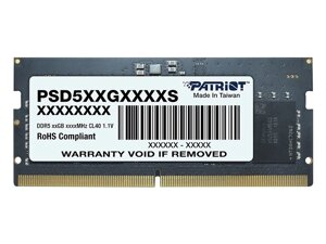 Модуль памяти patriot memory signature line SO-DIMM DDR5 5600mhz PC5-44800 CL46 - 16gb PSD516G560081S