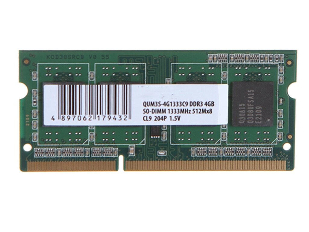 Модуль памяти Qumo 4GB DDR3 1333MHz DIMM 240pin CL9 QUM3U-4G1333K9R от компании Admi - фото 1