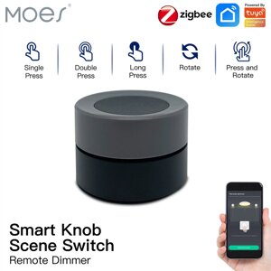 MOES Tuya ZigBe Smart Knob Switch Wireless Scene Button Controller Батарея Powered Automation Scenario Smart Life App