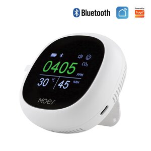 MoesHouse Tuya Bluetooth 3 в 1 Многофункциональный воздух Монитор Температура Влажность Углекислый газ Датчик с сигнализ