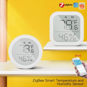 MoesHouse Tuya ZIGBE Интеллектуальный цифровой датчик температуры и влажности Датчик LCD Дисплей Интеллектуальный гигром