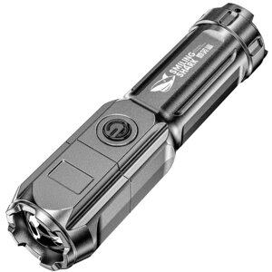 Мощный LED зум-фонарик USB перезаряжаемый 18650 Водонепроницаемы для охотничьего мини-фонаря Рыбалка