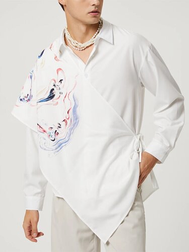 Мужская шаль с принтом в китайском стиле Рубашка