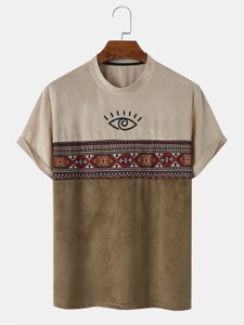 Мужские футболки с короткими рукавами Tribal Geometric Шаблон в стиле пэчворк
