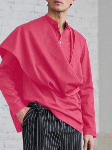 Мужские рубашки с нерегулярным воротником-стойкой SKUI53026