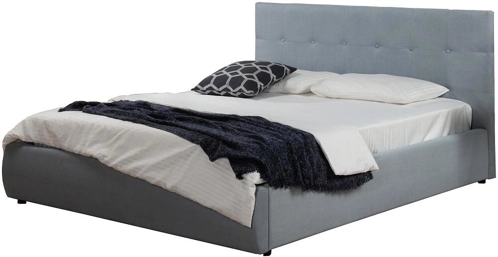 Мягкая интерьерная кровать Селеста 1400, БП/М, ткань, Серый от компании Admi - фото 1