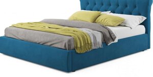 Мягкая кровать Ameli 1800 синяя с подъемным механизмом