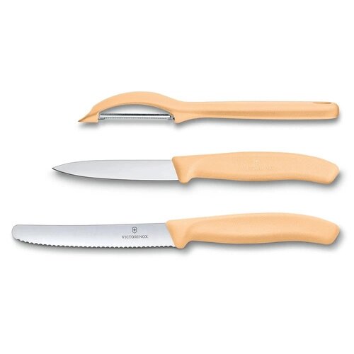 Набор - два ножа и овощечистка Victorinox, светло-оранжевый от компании Admi - фото 1