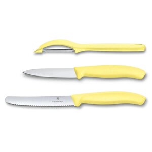 Набор - два ножа и овощечистка Victorinox, желтый
