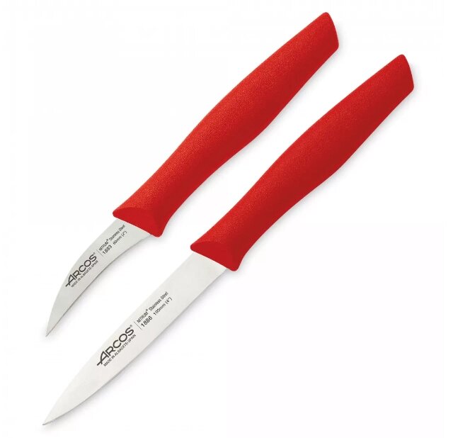 Набор из 2-х ножей для чистки и нарезки овощей Nova Arcos, красный от компании Admi - фото 1
