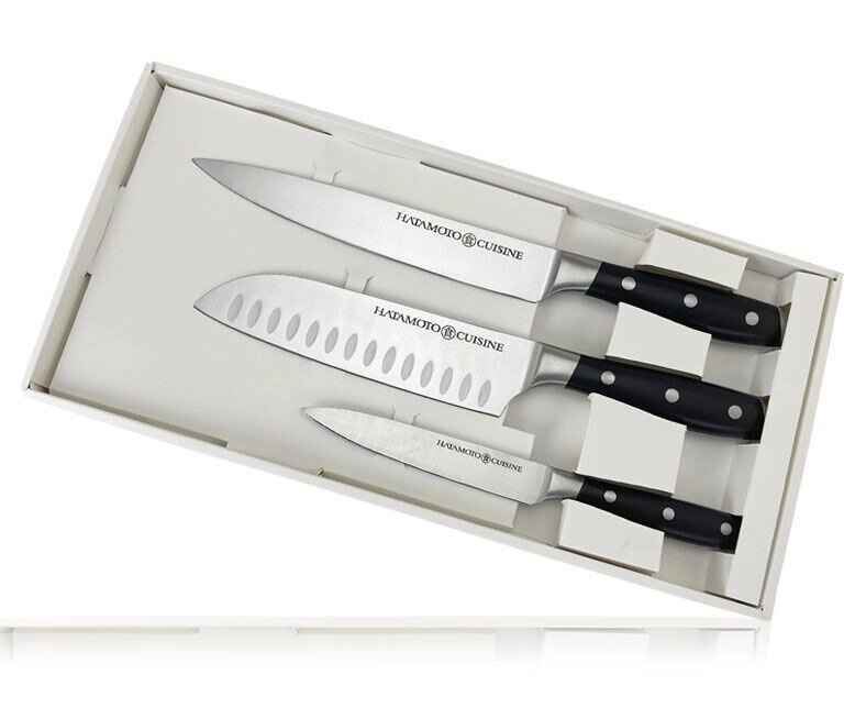 Набор из 3-х кухонных ножей Hatamoto H00709, сталь AUS-8 от компании Admi - фото 1