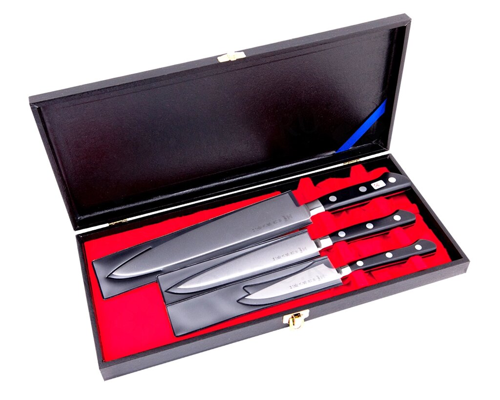 Набор из 3-х кухонных ножей, Tojiro, сталь VG-10, DP-GIFTSET-A, в подарочной упаковке от компании Admi - фото 1