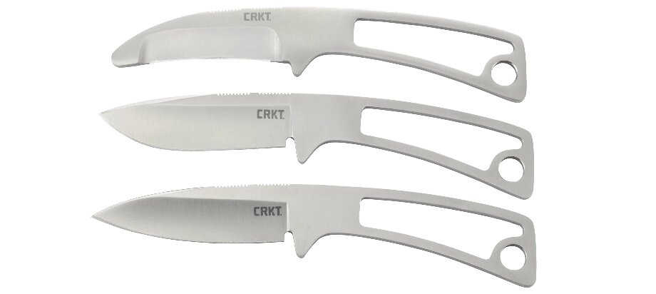 Набор из 3-х ножей фиксированным клинком CRKT BLACK FORK Hunting Knife Set, сталь 8Cr13MoV, цельнометаллические от компании Admi - фото 1