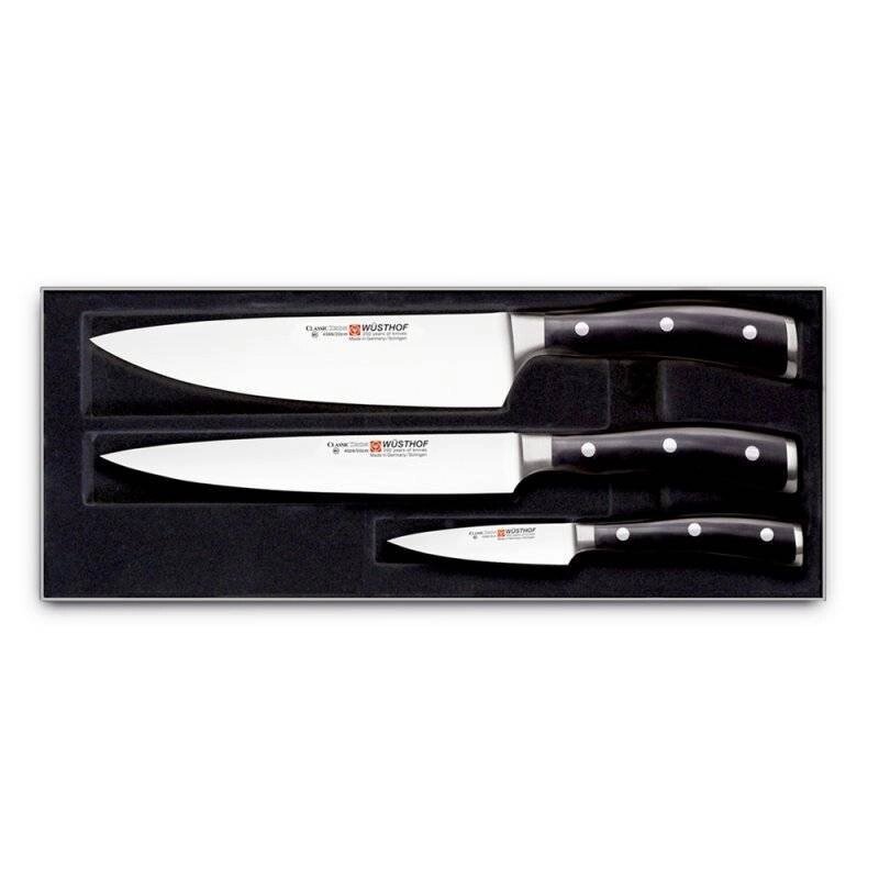 Набор кухонных ножей 3 шт., серия Classic Ikon черные от компании Admi - фото 1