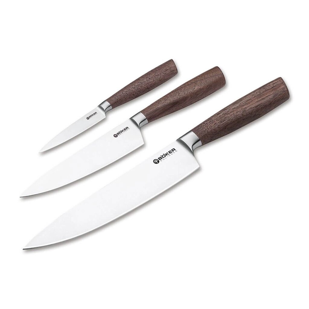 Набор кухонных ножей Boker Core Professional Set, сталь X50CrMoV15, рукоять орех от компании Admi - фото 1