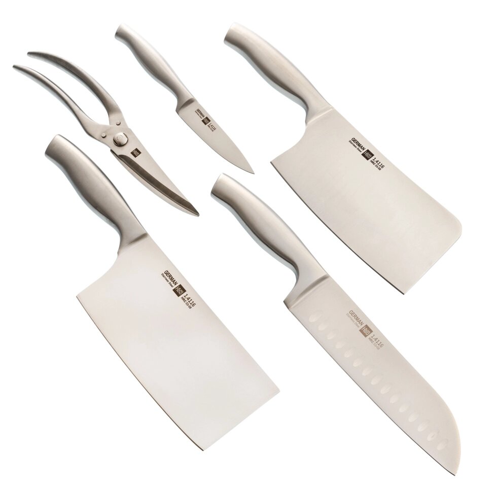Набор кухонных ножей на подставке HuoHou 6-Piece Stainless Steel Kitchen Knife Set от компании Admi - фото 1